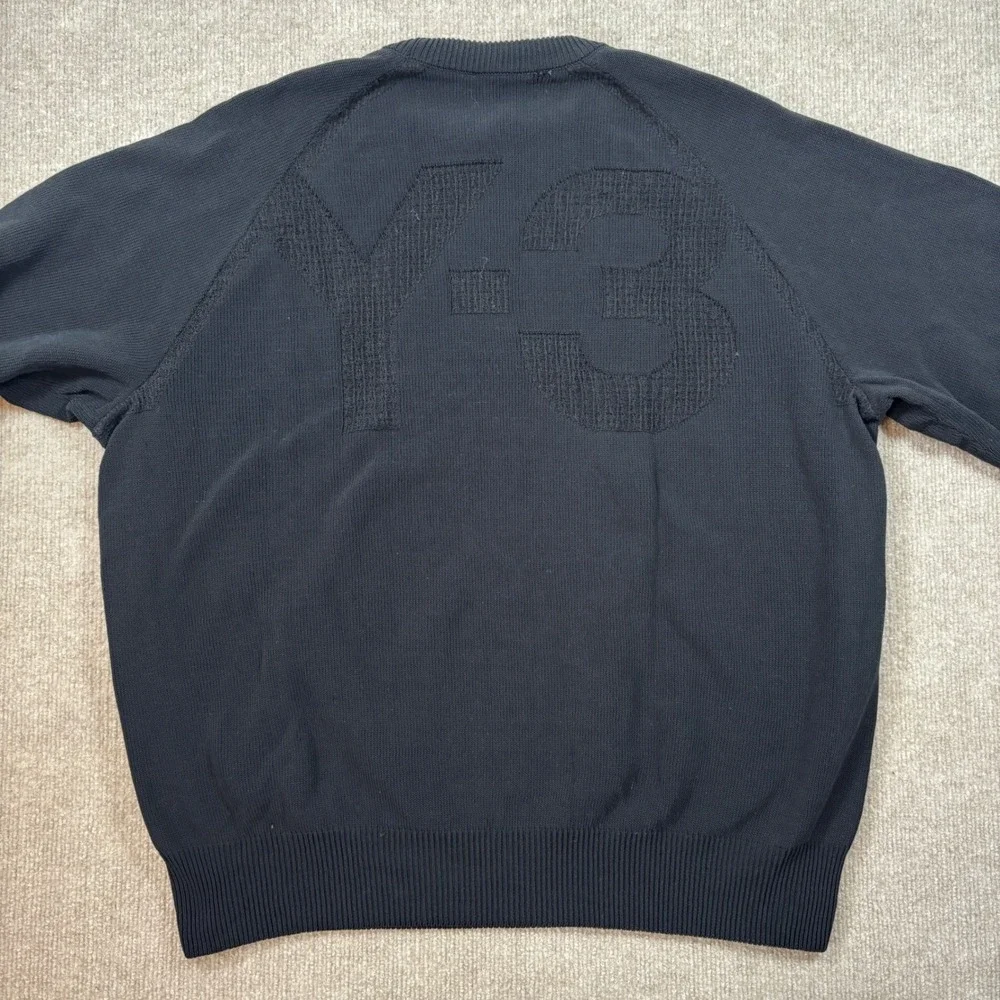 Adidas Y-3 Black Classic Knit Crew‎ Sweater Men's Size Large DV4214